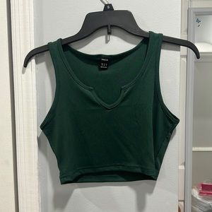 Forest Green Cropped Tank Top
